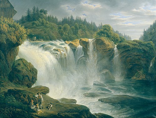 Der Traunfall bei Gmunden, 1821, Johann Nepomuk Schödlberger