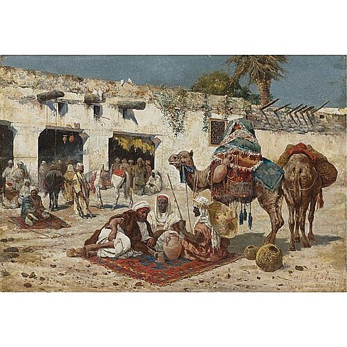 Caravan At Rest, 1900, Giuseppe Gabani
