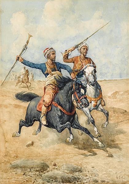 Arab Horsemen, 1900, Giuseppe Gabani