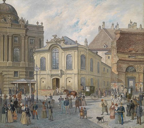 Wien, vor dem alten Burgtheater, 1900, August Gerasch