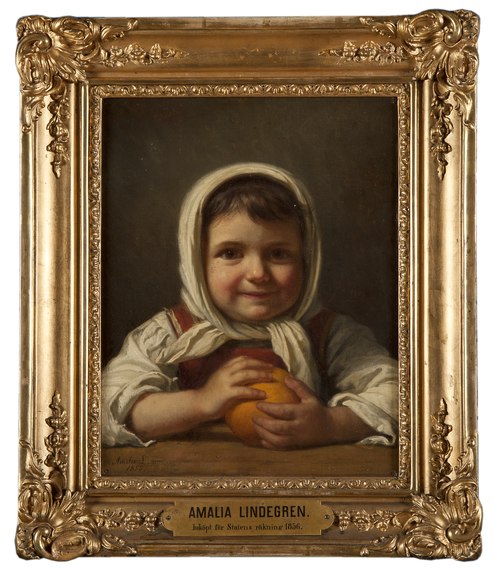 Girl with an Orange, 1855, Amalia Lindegren