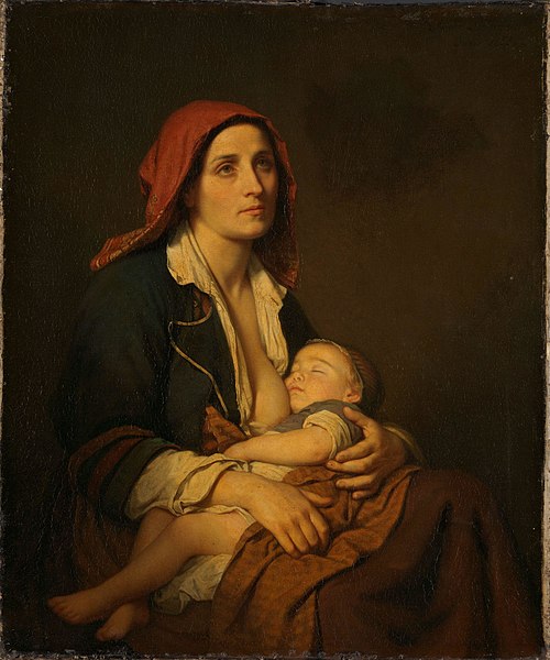 The Widow and her Child, 1853, Amalia Lindegren