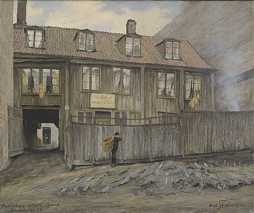 Strandgata 28, Pipervikas eldste gård, 1920, Axel Stephansen