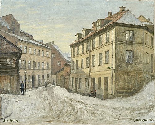 Fra Strandgata i Pipervika, 1920, Axel Stephansen