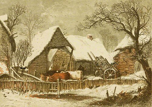 Landscape with Cottage and Farmcart, , Edmund Evans