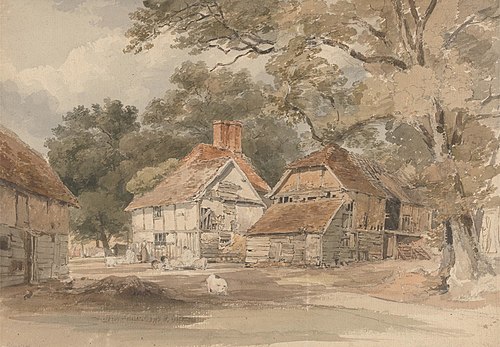 Farm Buildings among Trees, , Henry Edridge