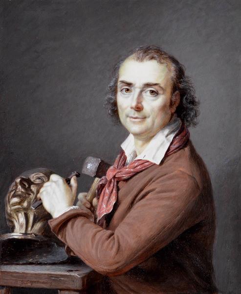Houdon travaillant au buste de Voltaire, 1800, Marie-Gabrielle Capet