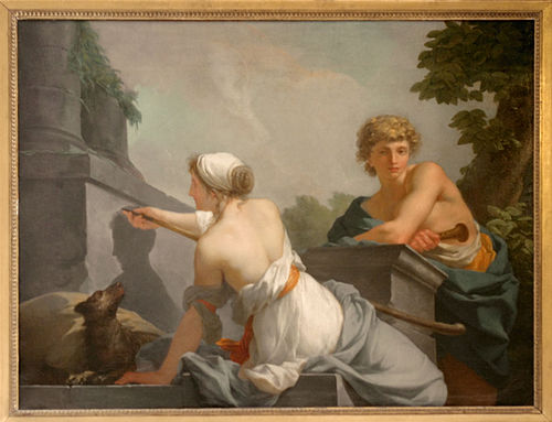 L'Origine de la peinture, 1785, Jean-Baptiste Regnault