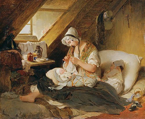 Die arme Offizierswitwe, 1836, Peter Fendi
