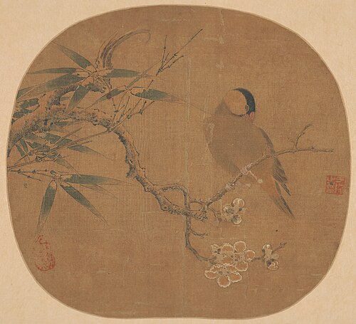 南宋  林椿  梅竹寒禽图纨扇页, , Lin Chun