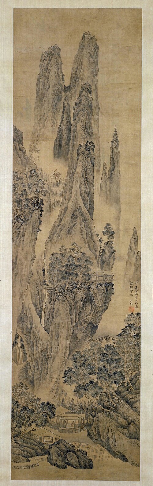 吴彬千岩万壑图轴, , Wu Bin