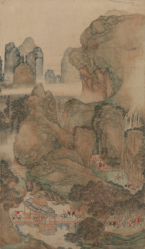 明吴彬明皇幸蜀轴, , Wu Bin