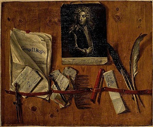 Trompe l'oeil painting, 1729, John Collier