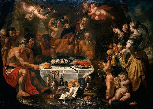 Achelous' banquet with Theseus and Pirithous, 1606, Artus Wolffort