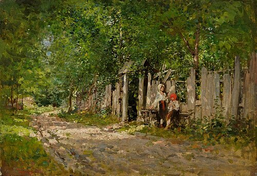 Girls Spinning at the Gate, 1885, Nicolae Grigorescu