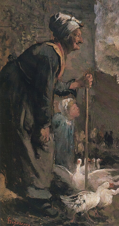 The old lady with geese, 1868, Nicolae Grigorescu