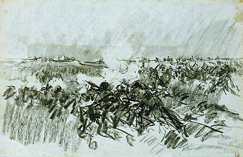 Infantry attack, 1877, Nicolae Grigorescu