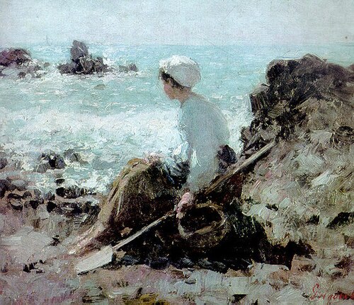 Fisher woman at Grandville, , Nicolae Grigorescu