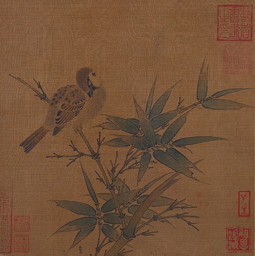 宋  吴炳  竹雀图散页, , 