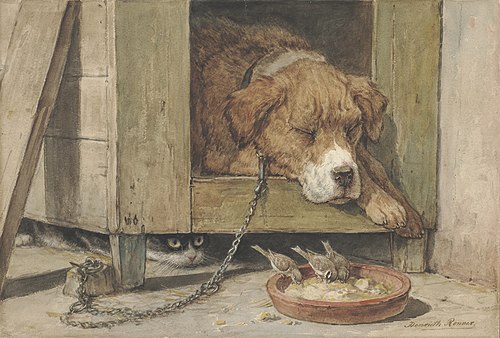 Dangerous Ground, 1865, Henriëtte Ronner-Knip