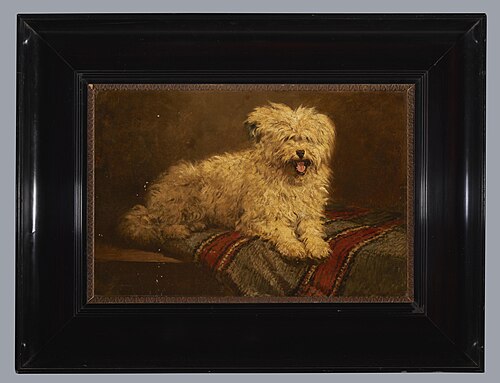 Liggend hondje, toegeschreven aan Henriëtte Ronner-Knip, 1850–1870, 1860, Henriëtte Ronner-Knip