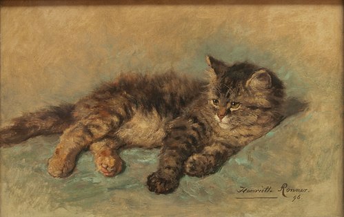 Lying kitten, 1896, Henriëtte Ronner-Knip