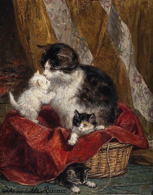 A Cat with Three Kitten, 1889, Henriëtte Ronner-Knip