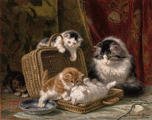 Kittens playing, 1880, Henriëtte Ronner-Knip