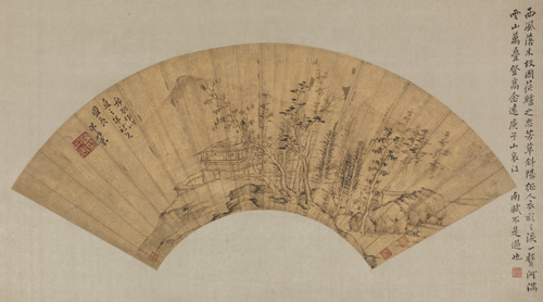 陈丹衷山水扇, , Chen Danzhong