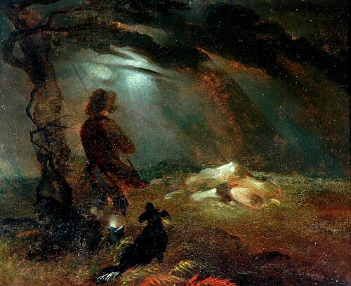 The Lonely Shepherd*, 1838, Branwell Brontë