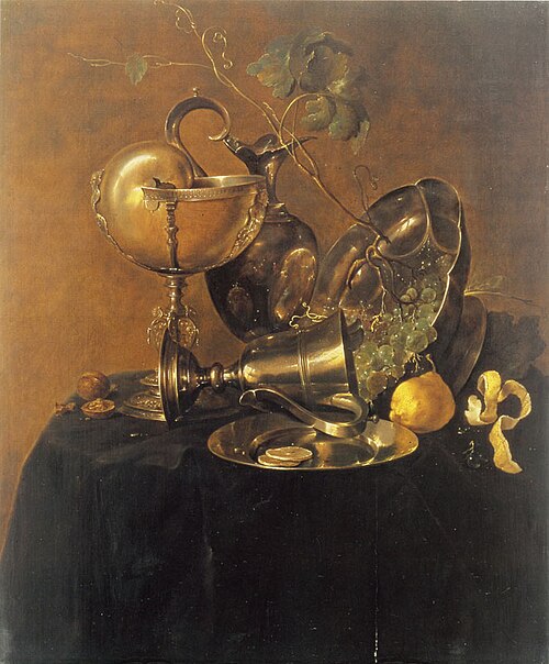 Nautilus Cup with Silver Vessels, 1632, Jan Davidszoon de Heem