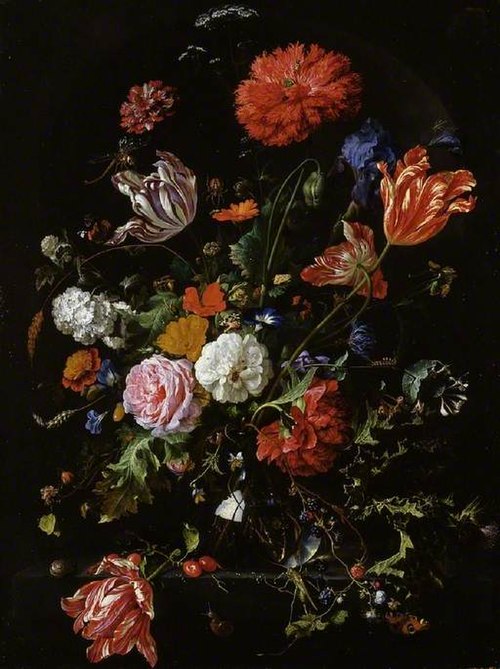 Flowers in a glass vase, 1670, Jan Davidszoon de Heem