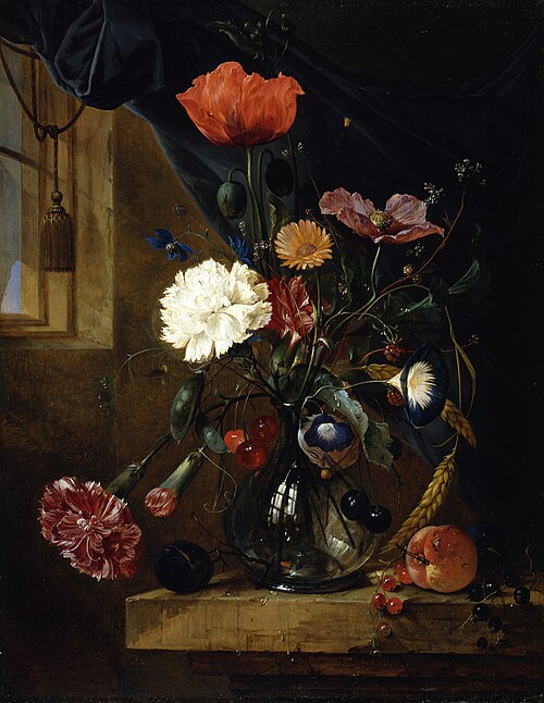 Bouquet in a Glass Vase, 1650, Jan Davidszoon de Heem