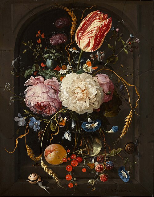 Still Life of Flowers in Glass Vase in Stone Niche, 1660, Jan Davidszoon de Heem