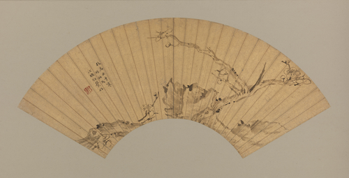 杨补梅花扇面, , Yang Bu