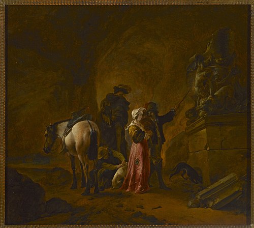 Travellers in a cave, , Philips Wouwerman