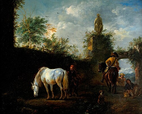 A Hawking Party, 1665, Philips Wouwerman