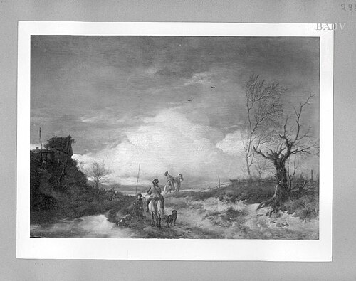 Dune landscape with horsemen, 1644, Philips Wouwerman