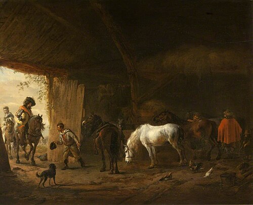 The Stable with the Grey Horse, 1640, Philips Wouwerman