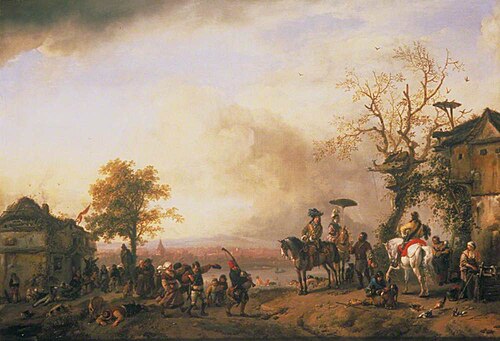 Landscape with a Fair, 1656, Philips Wouwerman