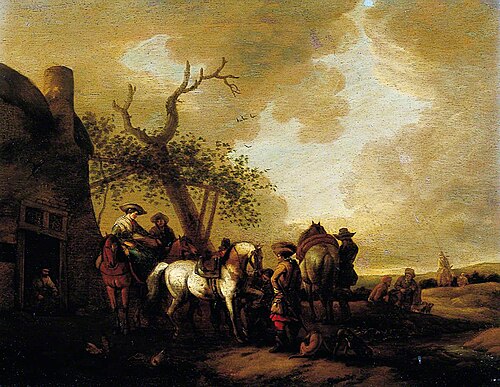 The Inn Yard, 1655, Philips Wouwerman