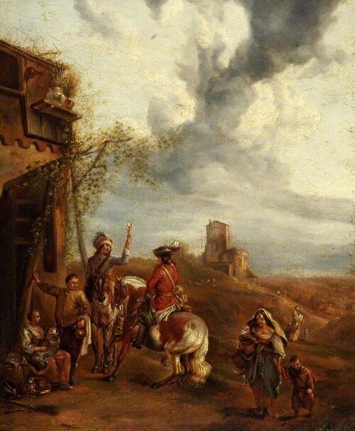 Horsemen at an Inn, 1670, Philips Wouwerman