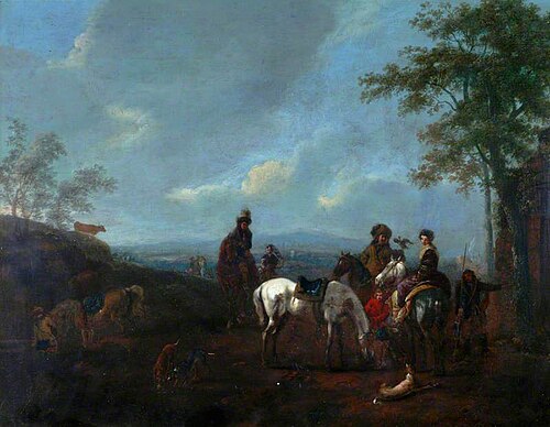 Landscape with a Hawking Party, 1675, Philips Wouwerman