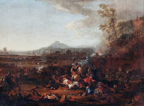 A Cavalry Skirmish in a Mountainous Landscape, , Philips Wouwerman