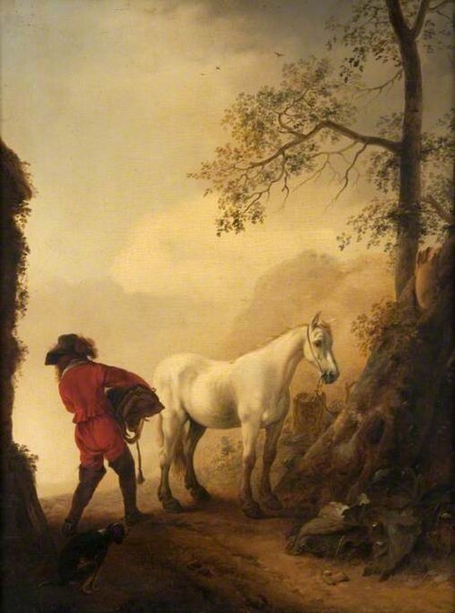 A Man Saddling a Tethered Horse, , Philips Wouwerman