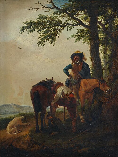 Halt zweier Reiter, 1642, Philips Wouwerman