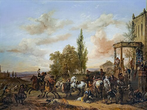 Le départ pour la chasse au faucon, 1652, Philips Wouwerman