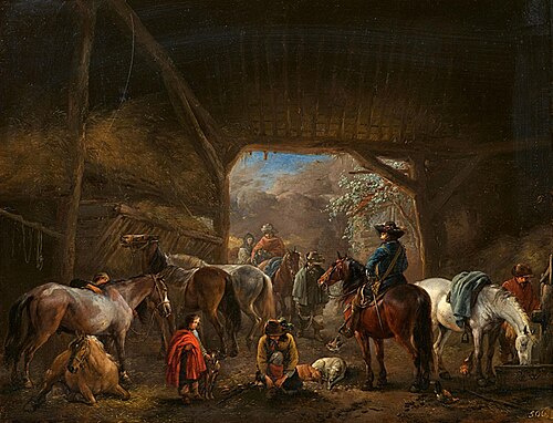 Pferdestall mit Reisenden, , Philips Wouwerman