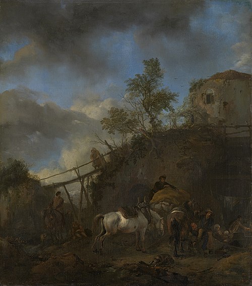 Blacksmith shoeing a horse, 1650, Philips Wouwerman