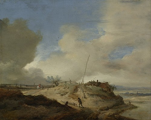 Landscape with signal post, 1650, Philips Wouwerman